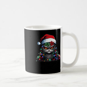 Taza De Café Gracioso Gato Negro Merry Kissmy Xmas Luz Pajamas 