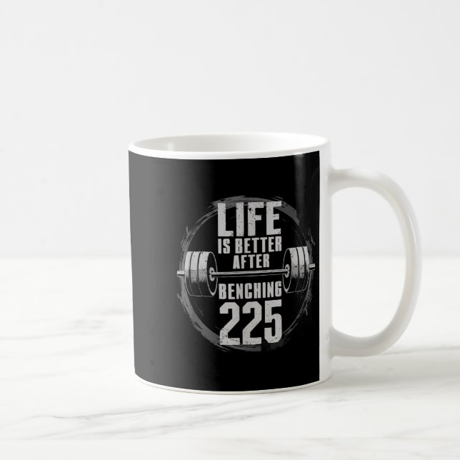 Taza De Café Gracioso Gimnasio De Prensa Bench De 225 Libras -  (Derecha)