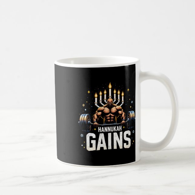 Taza De Café Gracioso gimnasio judío Hanukkah Hannukah Gana (Derecha)