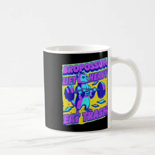 Taza De Café Gracioso Gimnasio Levantamiento Pesado Comer Trash (Derecha)