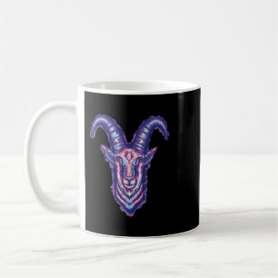 Taza De Café Gracioso Goat dibujando cuernos aterradores escalo