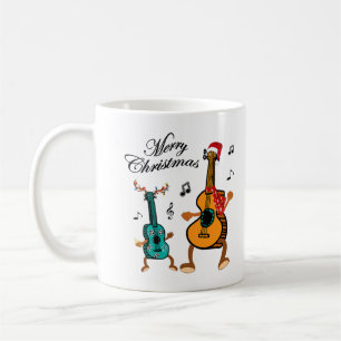 Taza De Café Gracioso Gorra Navidad Santa Ukulele obsequia cami