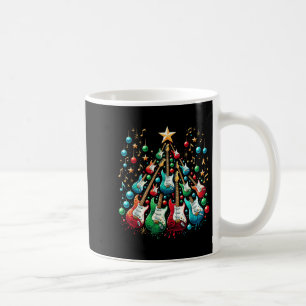 Taza De Café Gracioso Guitar Santa Hat Christmas Tree Guitar Mu