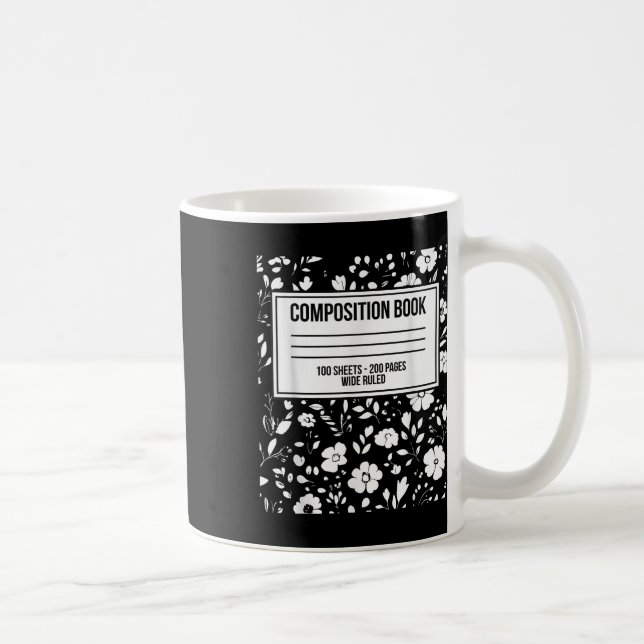 Taza De Café Gracioso Halloween Costume Journal Composition Not (Derecha)