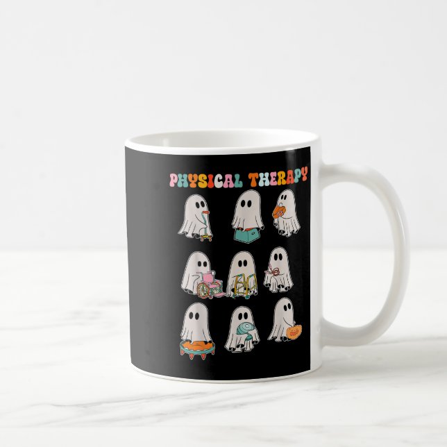 Taza De Café Gracioso Halloween Fantasma Terapia Física Pt Físi (Derecha)
