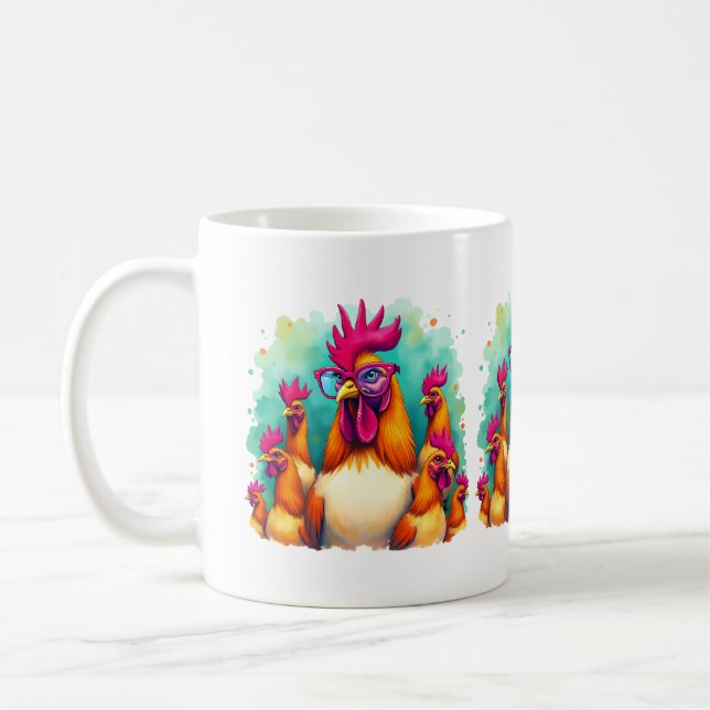 Taza De Café Gracioso Ilustracion de Arte Pop de Hipster Retro (Izquierda)
