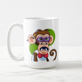 Taza De Café Gracioso Ilustracion de caracteres mono Personaliz