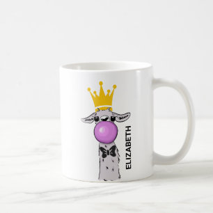 Taza De Café Gracioso Ilustracion de Llama que sopla una burbuj