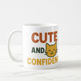 Taza De Café Gracioso Inspirador de un gato tonto y confiado