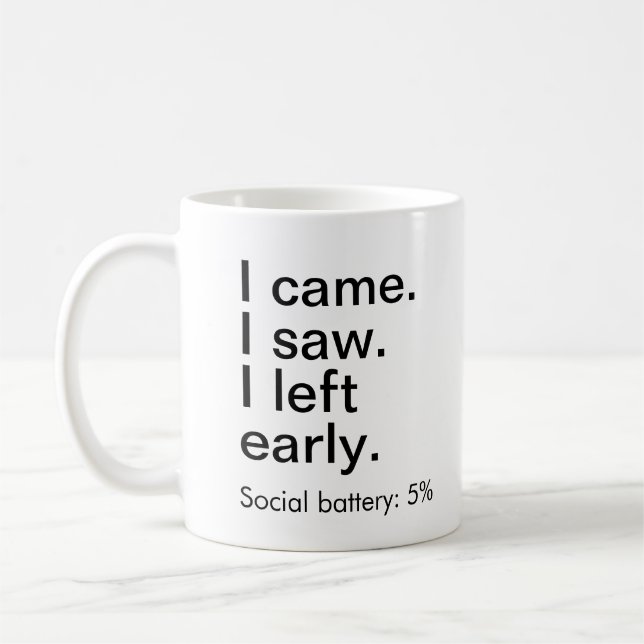 Taza De Café Gracioso Introvert Mug (Izquierda)