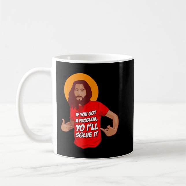 Taza De Café Gracioso Jesús Cristiano Meme Yo lo resolveré Cris (Izquierda)