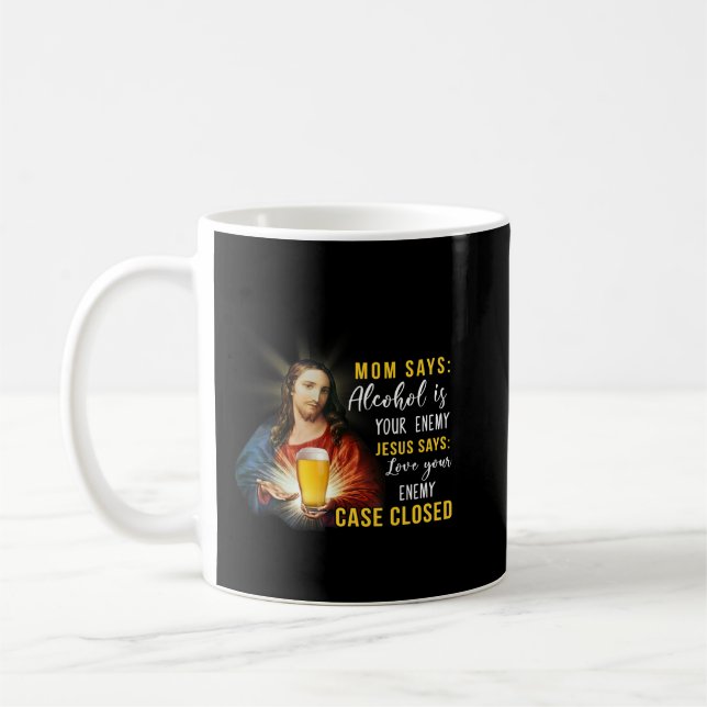 Taza De Café Gracioso Jesús Solucionando El Problema Sobre El F (Izquierda)