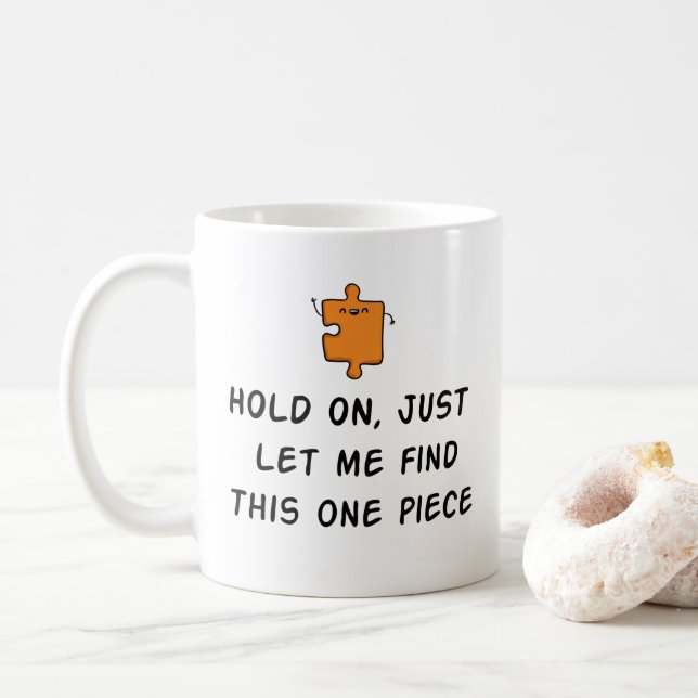 Taza De Café Gracioso Jigsaw Puzzle Mug - Idea de regalo de ama (Con donut)