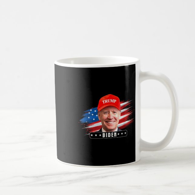 Taza De Café Gracioso Joe Biden con el Gorra Trump (Derecha)