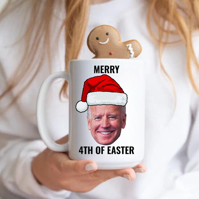 Taza De Café Gracioso Joe Biden Feliz 4 De Navidades De Pascua (Subido por el creador)