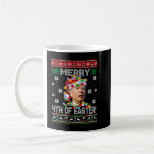 Taza De Café Gracioso Joe Biden Feliz Pascua Navidades feos sud