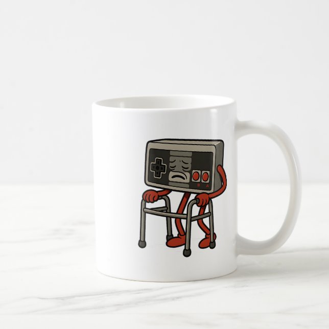 Taza De Café Gracioso juego de videojuegos antiguo retro 80 de  (Derecha)