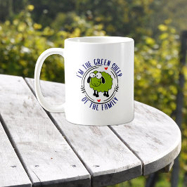 Taza De Café Gracioso La oveja verde de la familia, verde