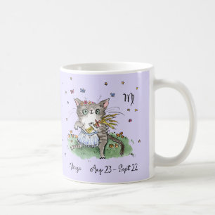Taza De Café Gracioso lindo Virgo Star firmar Zodiac Cat con fl