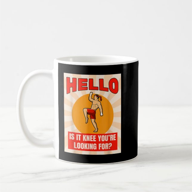 Taza De Café Gracioso luchador muay tailandés Knee Thai Boxing  (Izquierda)