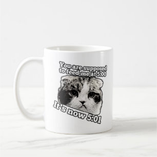 Taza De Café Gracioso meme de gatos enojados para los dueños de