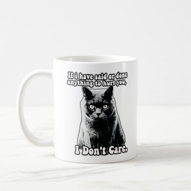Taza De Café Gracioso meme de gatos gruñón para gatitos y dueño (Izquierda)