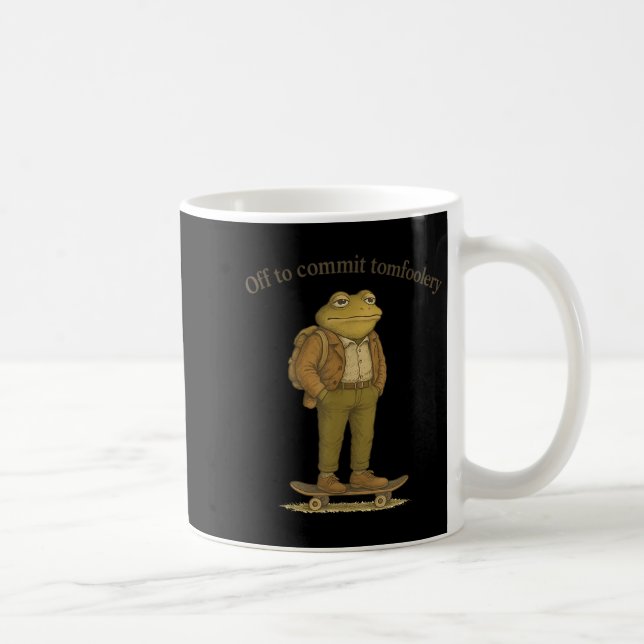 Taza De Café Gracioso Meme De Rana Oscuro Humor Para Cometer A  (Derecha)