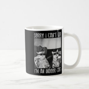 Taza De Café Gracioso meme interior de gato siento no poder ir
