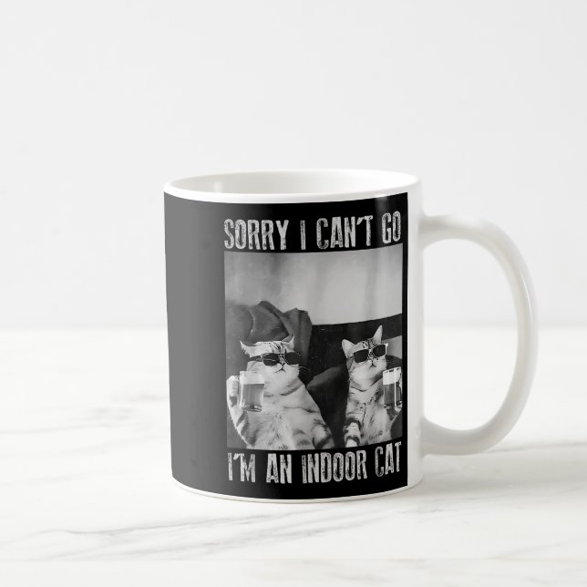 Taza De Café Gracioso meme interior de gato siento no poder ir  (Derecha)