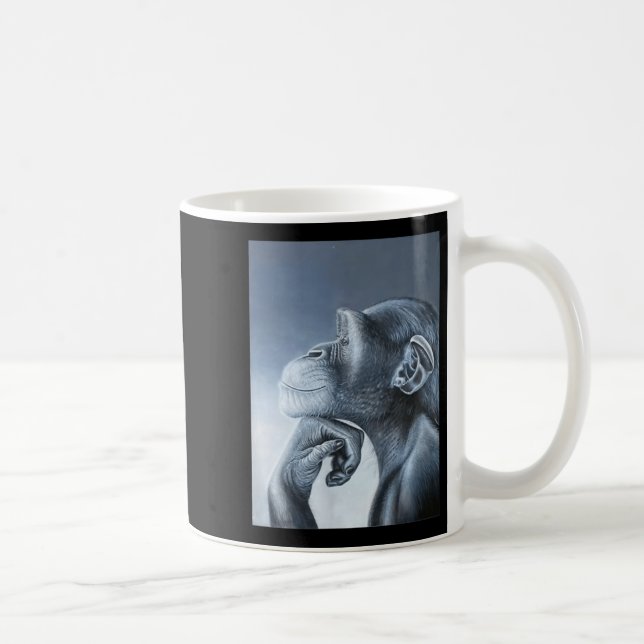 Taza De Café Gracioso Mono de León Meme Ragebait Meme Brainrot  (Derecha)