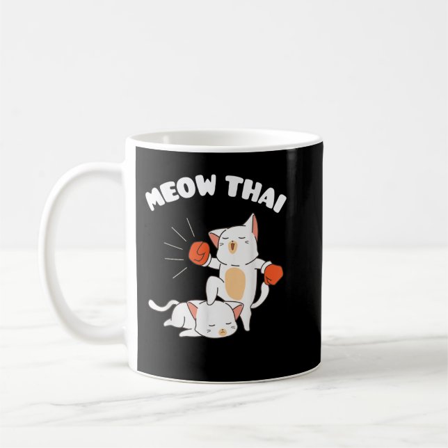 Taza De Café Gracioso Muay Thai Cats El regalo 779 del luchador (Izquierda)