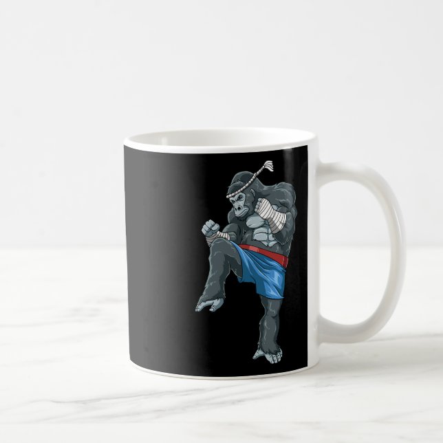 Taza De Café Gracioso Muay Thai Gorilla - Boxeo tailandés (Derecha)