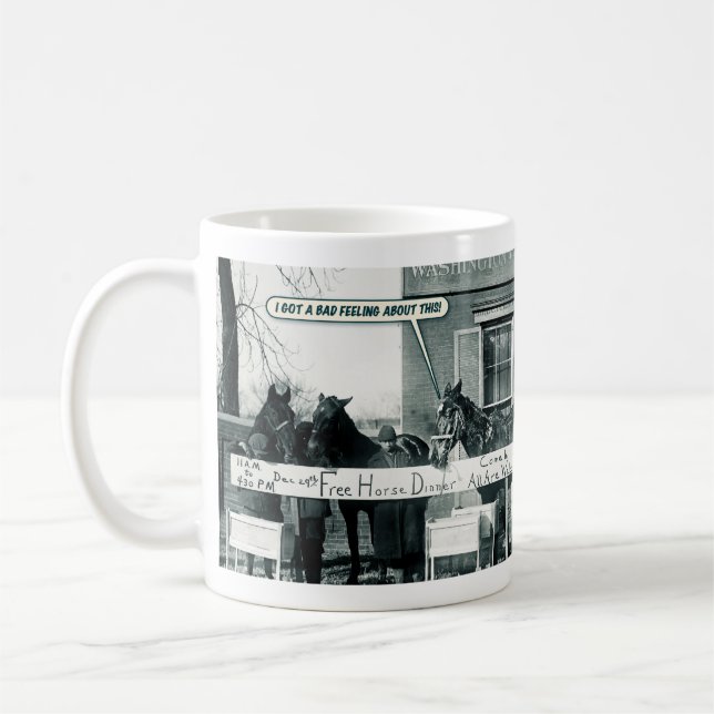 Taza De Café Gracioso Mug - Cena de caballos (Izquierda)