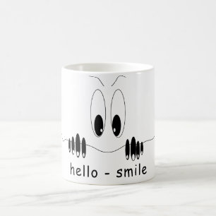 Taza De Café Gracioso Mug con ojos curiosos - Sonrisa