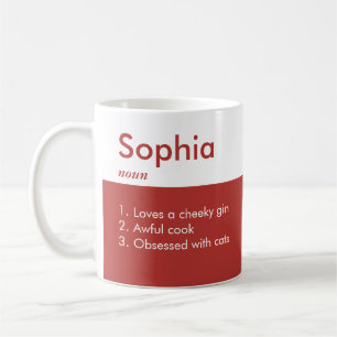 Taza De Café Gracioso Mug de definición personalizada   Nombre 