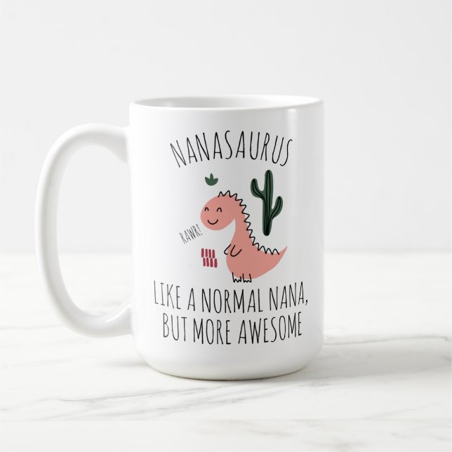 Taza De Café Gracioso Mug para Nana, Regalo de Abuela Nanasauru (Izquierda)