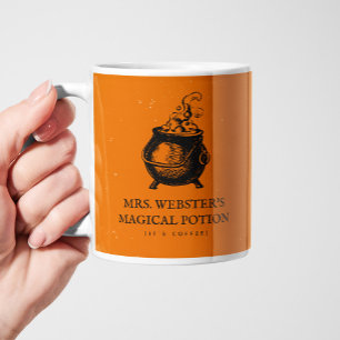 Taza De Café Gracioso naranja de poción mágica de Halloween