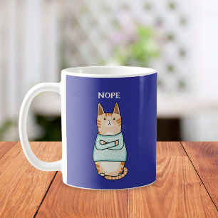 Taza De Café Gracioso Naranja sarcástico Cat Nope