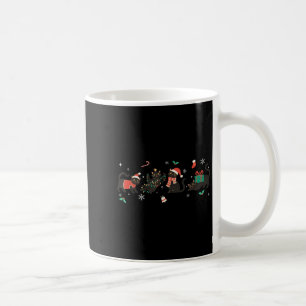 Taza De Café Gracioso Navidad Gato Gato Gato Negro Navidad Luz 