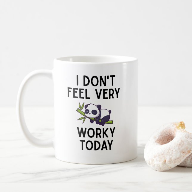 Taza De Café Gracioso No se Sienta Muy Laborable Coworker Cot D (Con donut)
