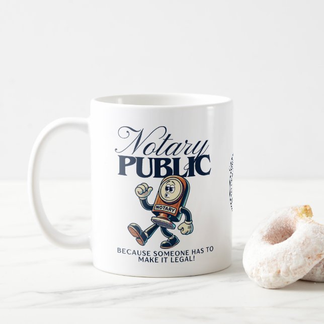 Taza De Café Gracioso Notario Público - Notario Certificado Reg (Con donut)