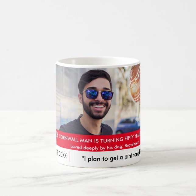 Taza De Café Gracioso obsequio de noticias falsas británicas po (Centro)