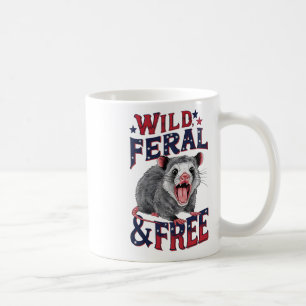 Taza De Café Gracioso Opossum Wild Feral Y Possum Libre