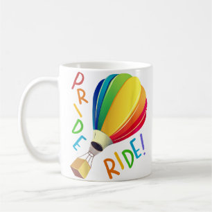 Taza De Café Gracioso orgullo gay en globo aerostático con glob