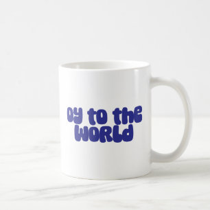 Taza De Café Gracioso Oy a la tipografía retro mundial Hanukkah