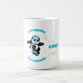 Taza De Café Gracioso Panda con gafas de sol y gorra