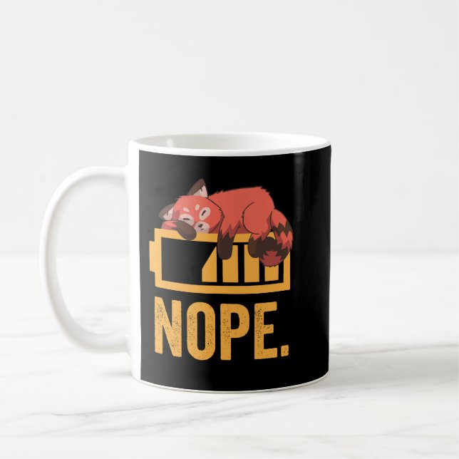 Taza De Café Gracioso Panda Rojo Lazy (Izquierda)