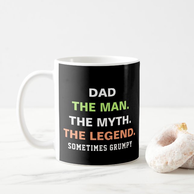 Taza De Café Gracioso papá gruñón cita tipografía (Con donut)