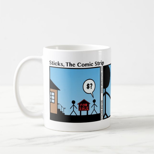 Taza De Café Gracioso Para La Venta Rótulo Stickman Mug - 106 (Izquierda)