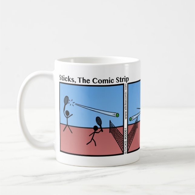 Taza De Café Gracioso partido de tenis Stickman Mug - 061 (Izquierda)
